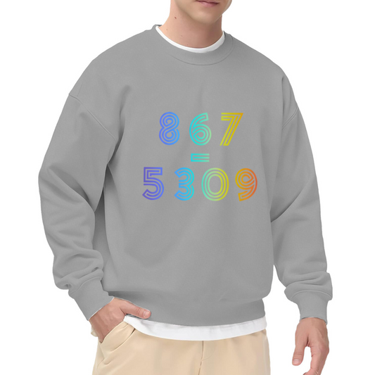Retro 80s Pop Culture 867?5309 Rainbow Number Graphic Crew Neck Sweatshirt