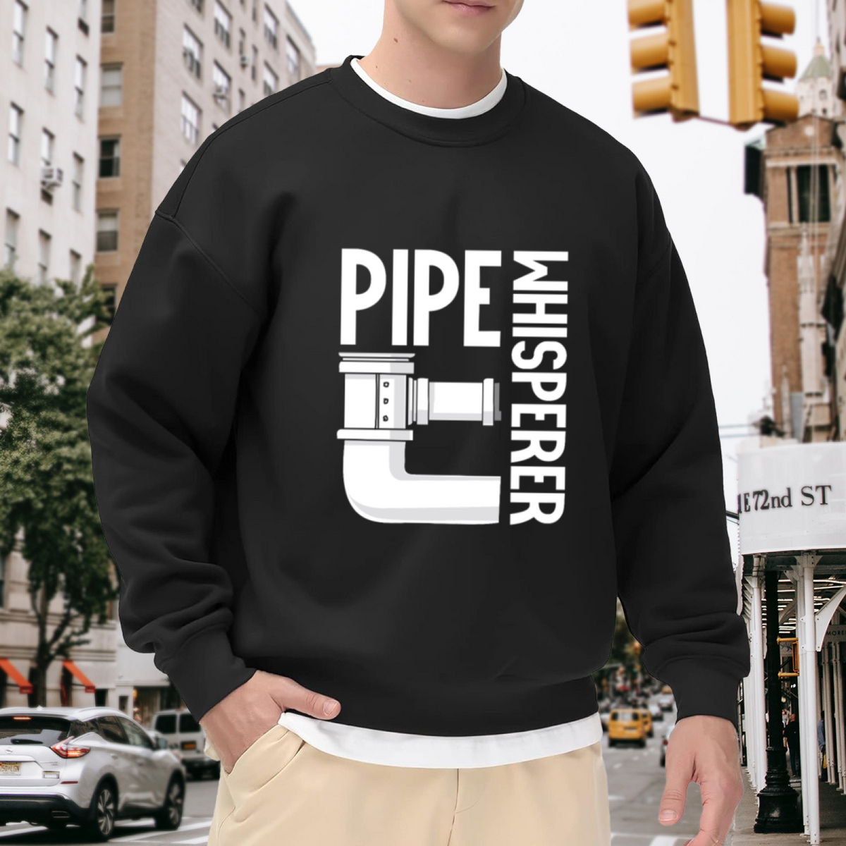 Pipe Whisperer Plumber Pipeline Graphic Trade Crewneck Sweatshirt