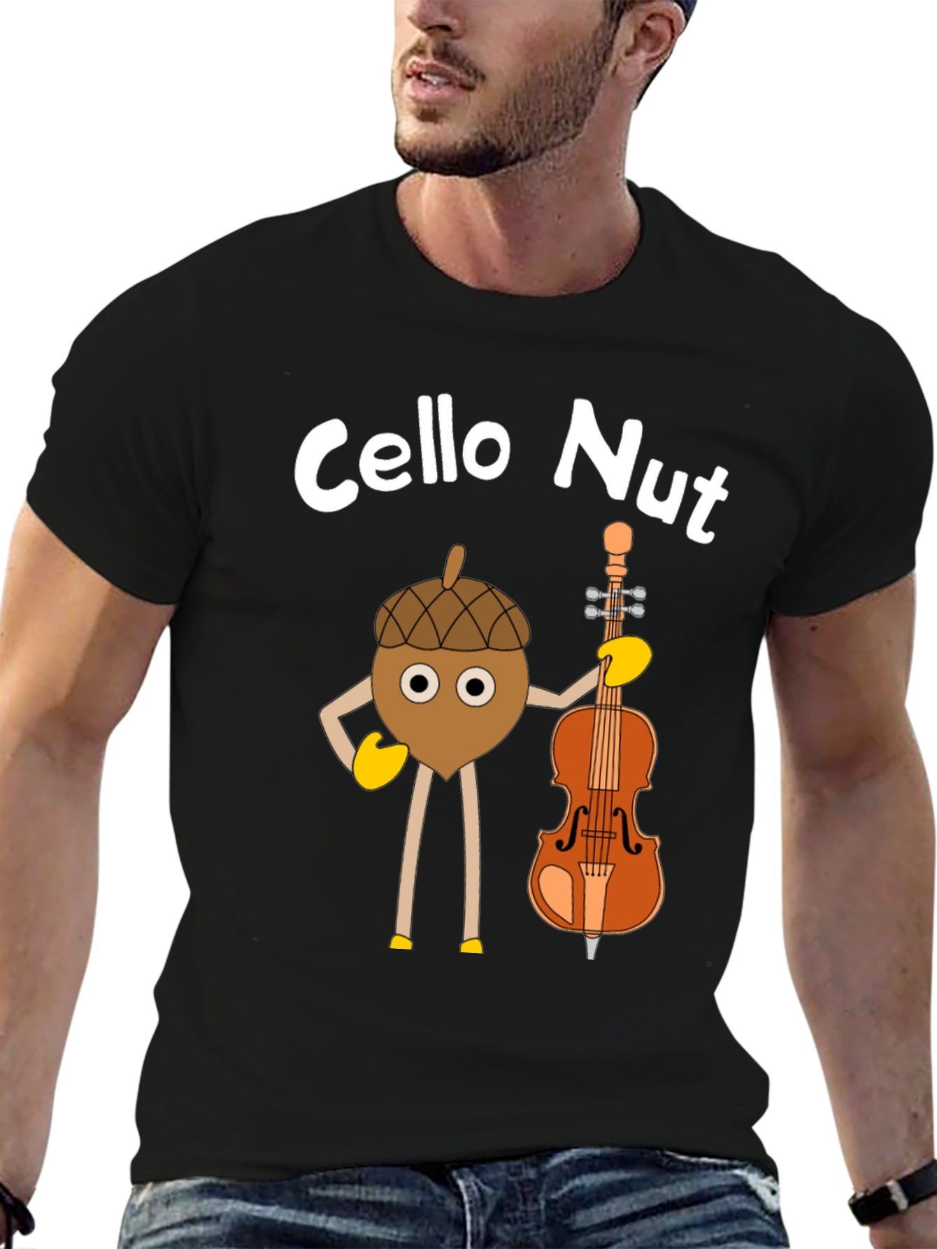 Cello Nut Graphic Tee - Musician Humor