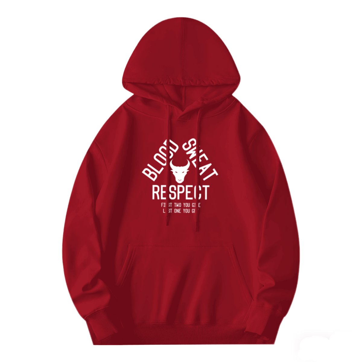 Blood Sweat Respect Bull Logo Red Men¡¯s Hoodie
