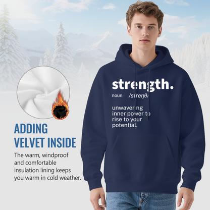 Strength Definition Text Unisex Hoodie, Ultra Soft Loungewear