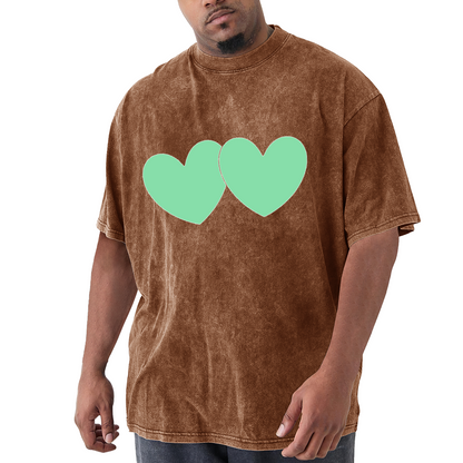 Two Light Green Hearts