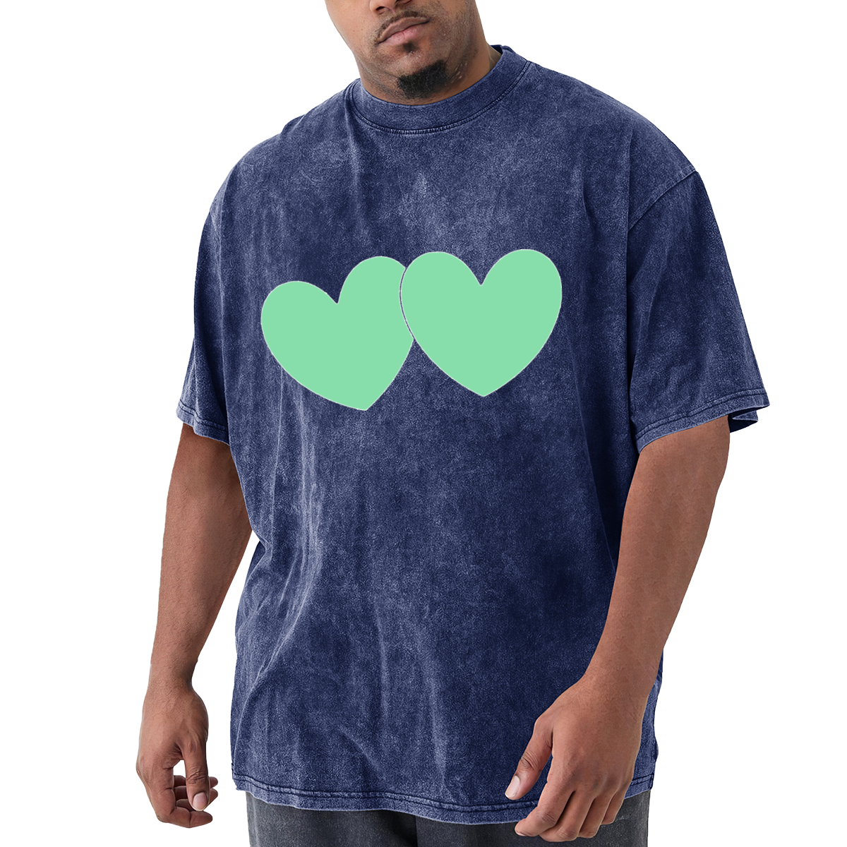 Two Light Green Hearts