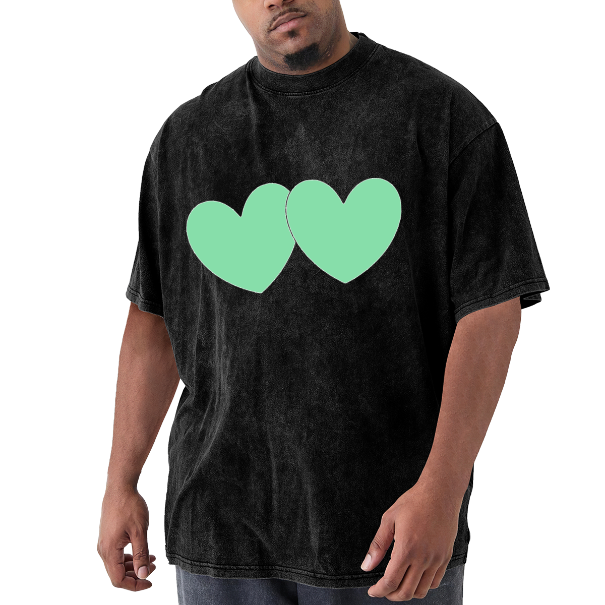 Two Light Green Hearts