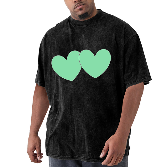 Two Light Green Hearts
