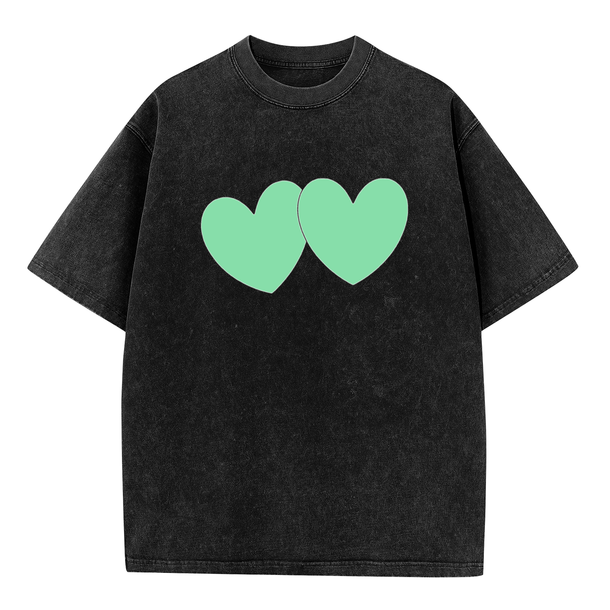 Two Light Green Hearts