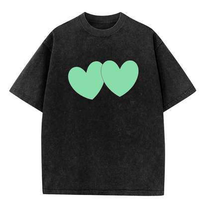 Two Light Green Hearts