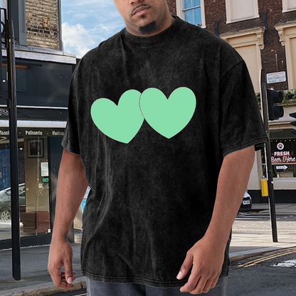 Two Light Green Hearts