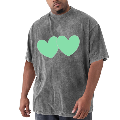 Two Light Green Hearts