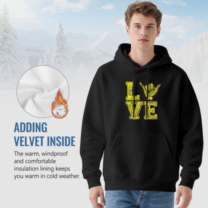 LOVE Panther Hand Sign Soft Black Hoodie, Street Comfort Wear