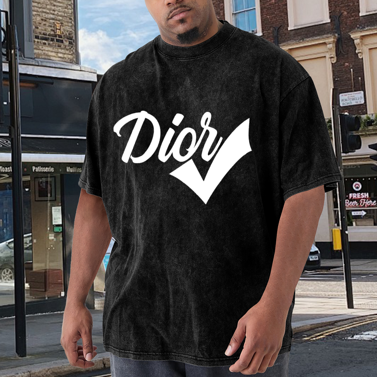 Cursive Dior With Check Mark