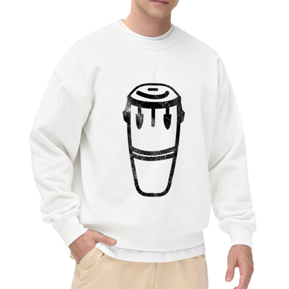 Vintage Conga Drum Percussion Music Lover Graphic Crew Neck Sweatshirt