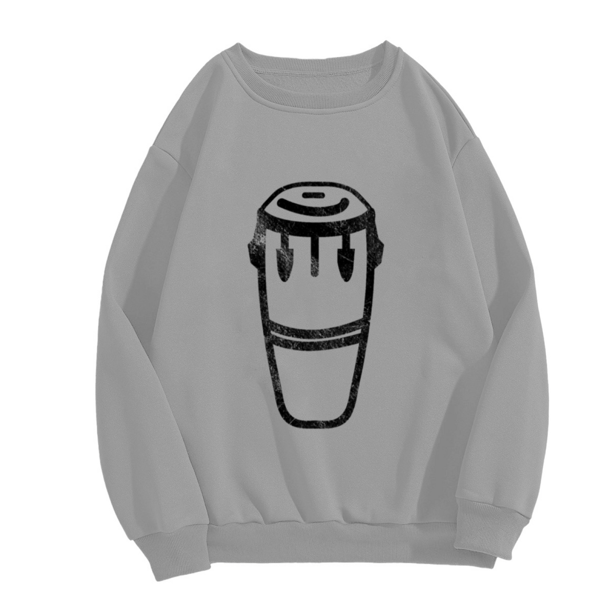 Vintage Conga Drum Percussion Music Lover Graphic Crew Neck Sweatshirt