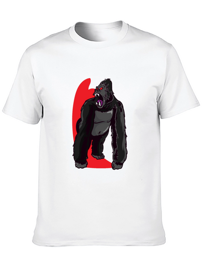 Graphic Gorilla Print Black T-Shirt