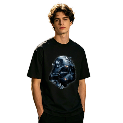 Men's Vintage Skull Motorcycle Biker Retro Graphic T-Shirt