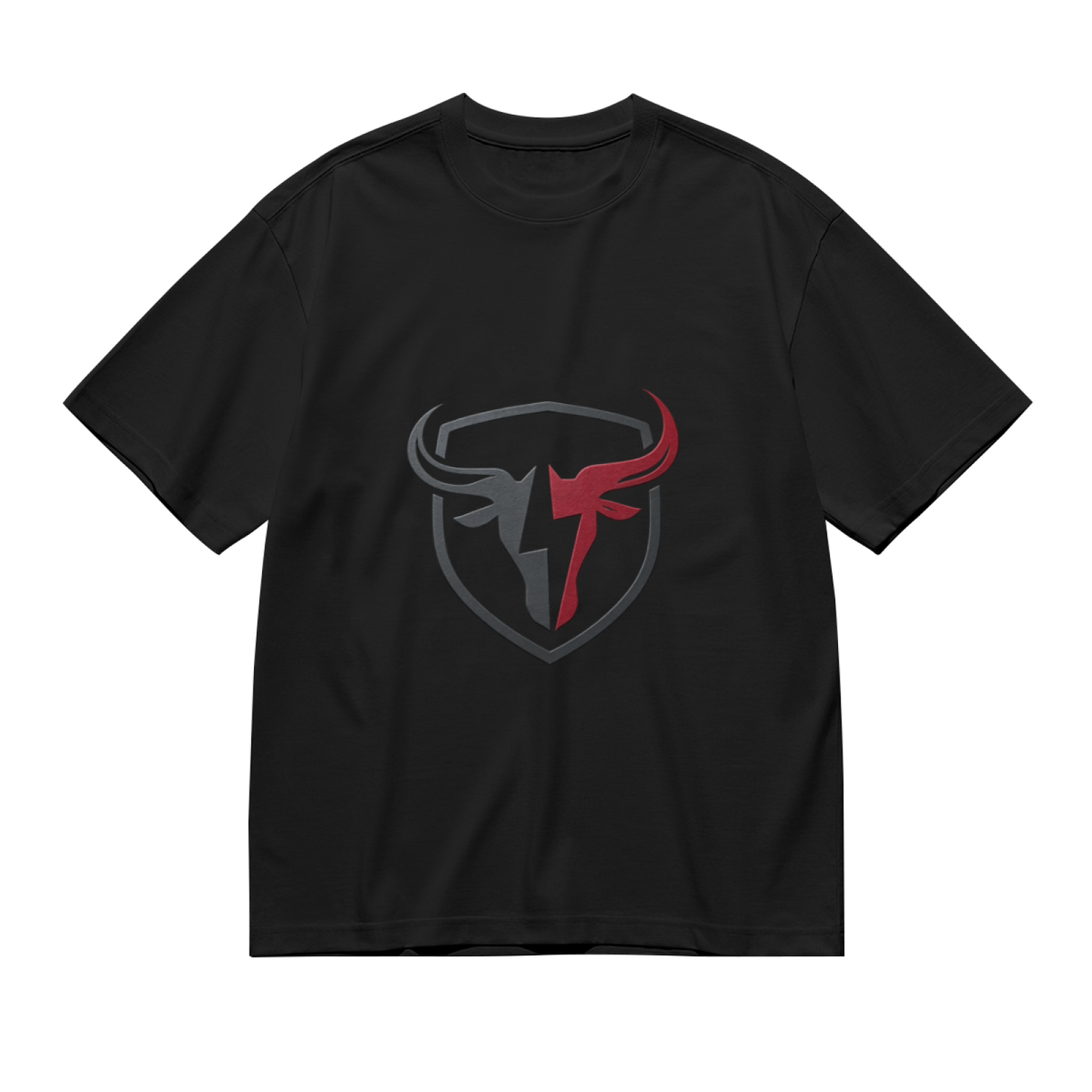 Men's Split Bull Head Shield Sport Retro Logo Graphic Tee