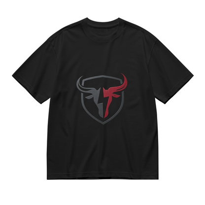 Men's Split Bull Head Shield Sport Retro Logo Graphic Tee