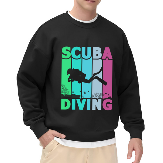 Retro Color Scuba Diving Ocean Sports Crewneck Sweatshirt
