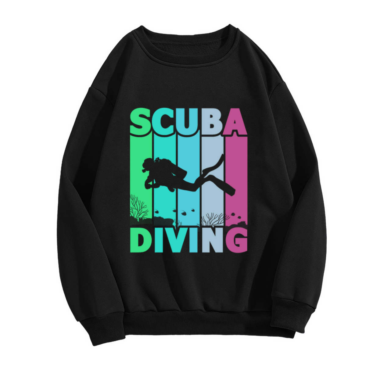 Retro Color Scuba Diving Ocean Sports Crewneck Sweatshirt