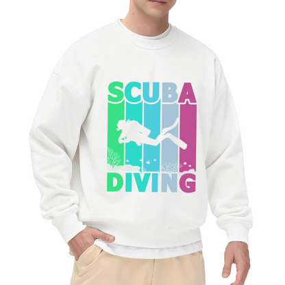 Retro Color Scuba Diving Ocean Sports Crewneck Sweatshirt