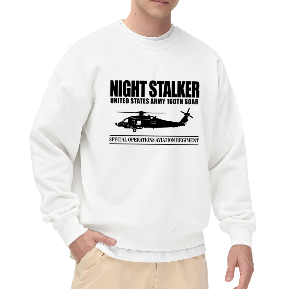 Night Stalker 160th SOAR Special Operations Aviation Regiment Helicopter Crewneck Sweatshirt