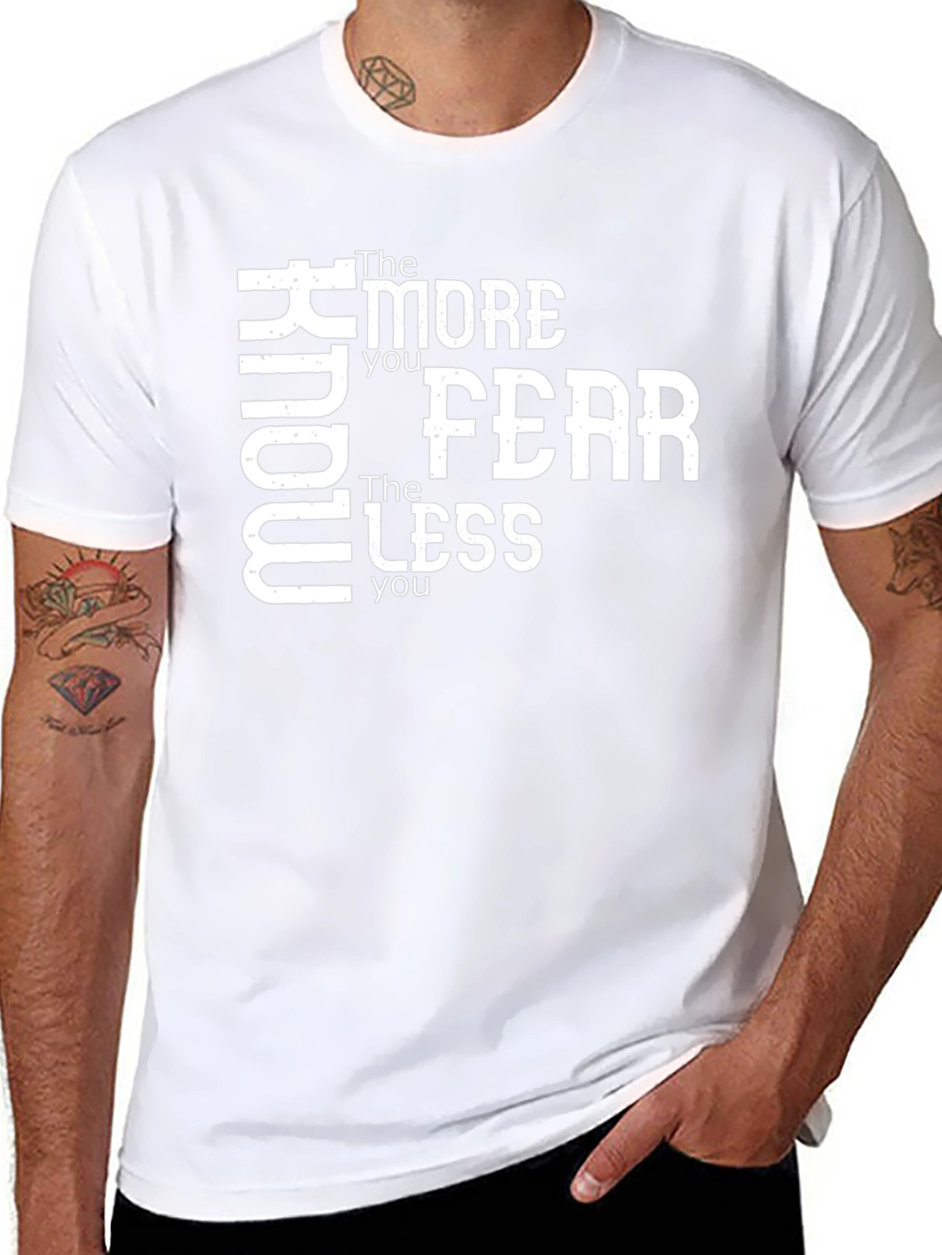 Know More Fear Less Black Graphic T-Shirt