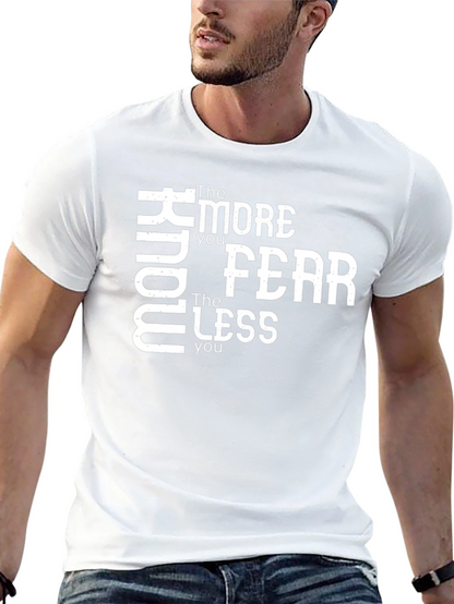 Know More Fear Less Black Graphic T-Shirt