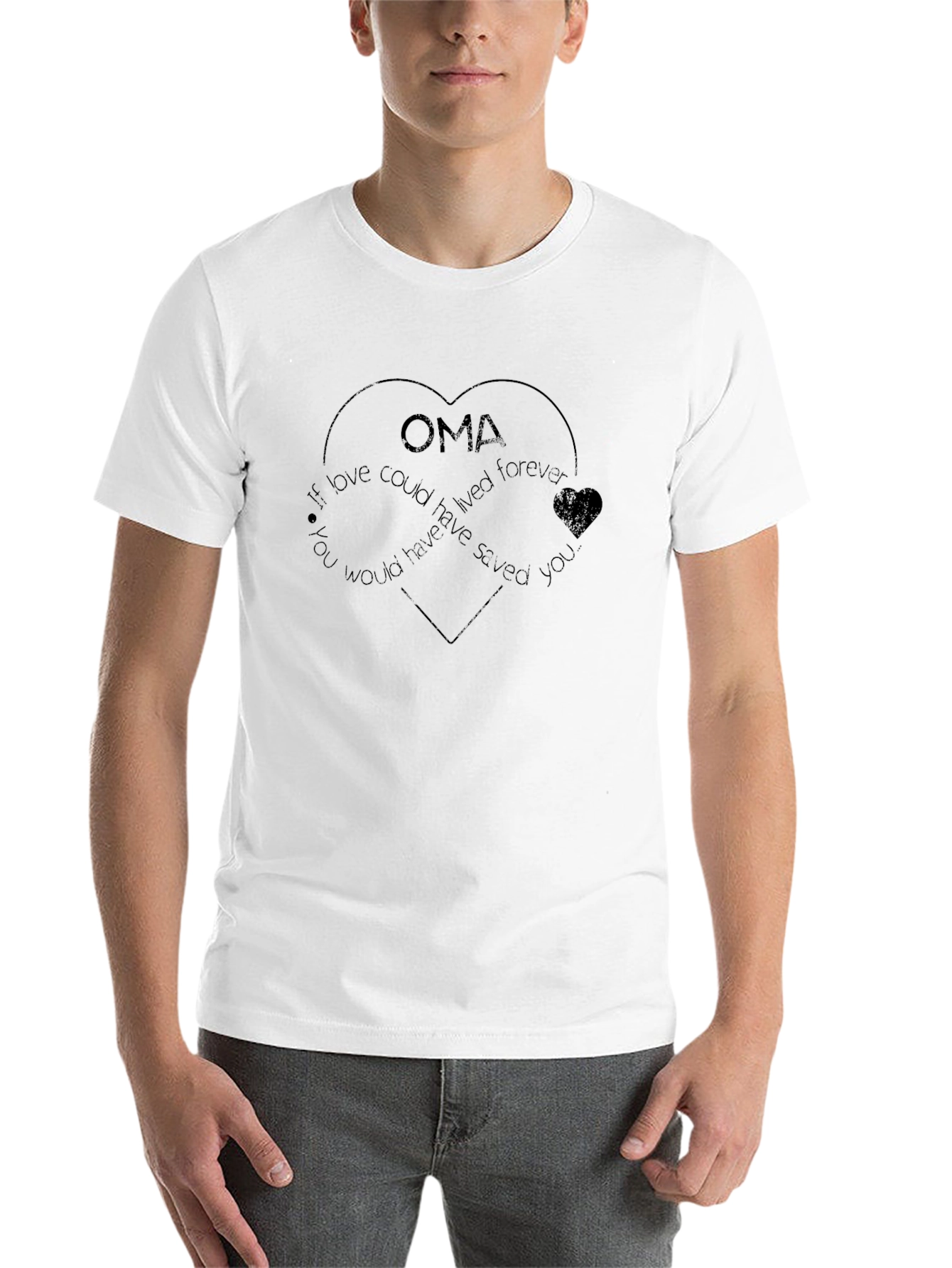 Oma Heart Graphic T-Shirt - Memorial Gift