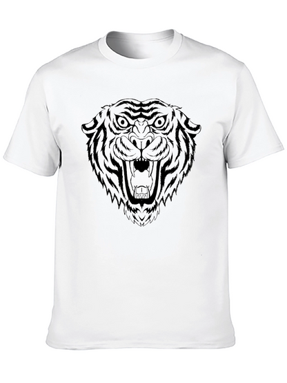 Mens Black Tiger Graphic Tee - Stylish & Bold