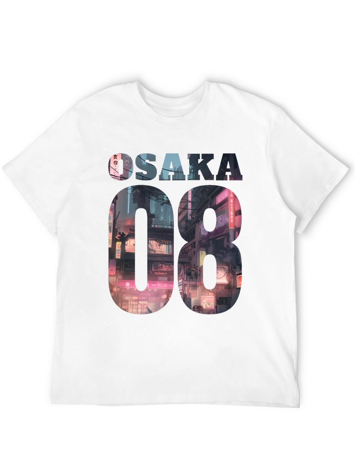 Osaka 08 Cityscape Graphic Tee - Black