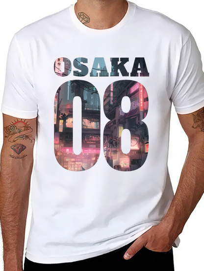 Osaka 08 Cityscape Graphic Tee - Black
