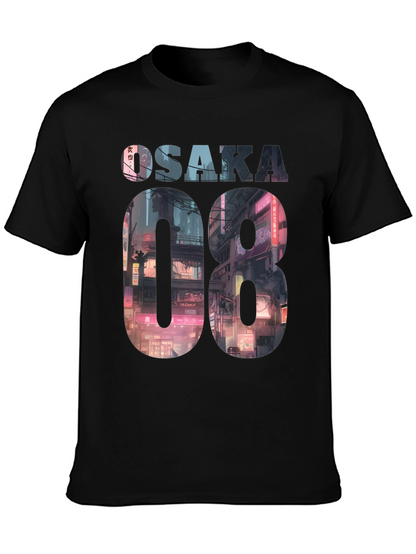 Osaka 08 Cityscape Graphic Tee - Black