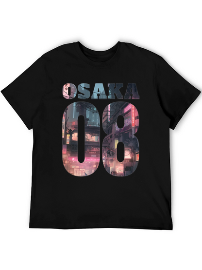 Osaka 08 Cityscape Graphic Tee - Black