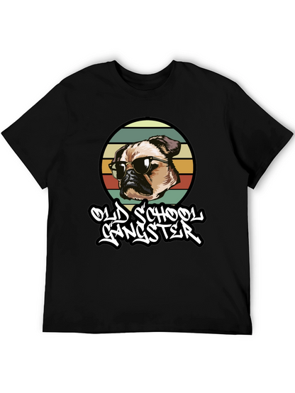 Old School Gangster Dog Graphic T-Shirt