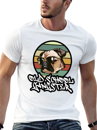 Old School Gangster Dog Graphic T-Shirt