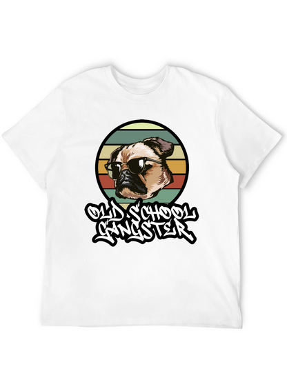 Old School Gangster Dog Graphic T-Shirt