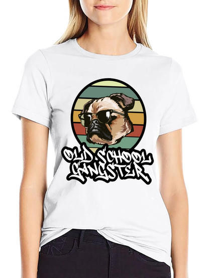 Old School Gangster Dog Graphic T-Shirt