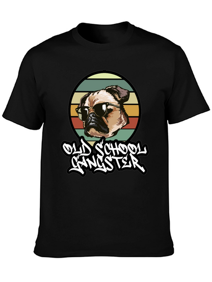 Old School Gangster Dog Graphic T-Shirt