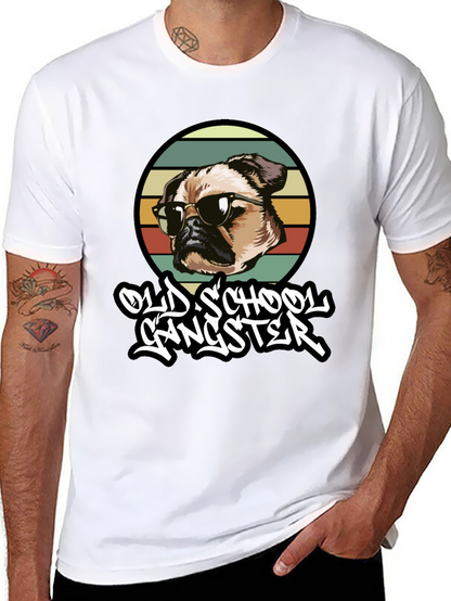 Old School Gangster Dog Graphic T-Shirt