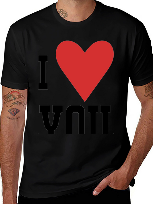 I Heart You Graphic Tee - Black Cotton T-Shirt