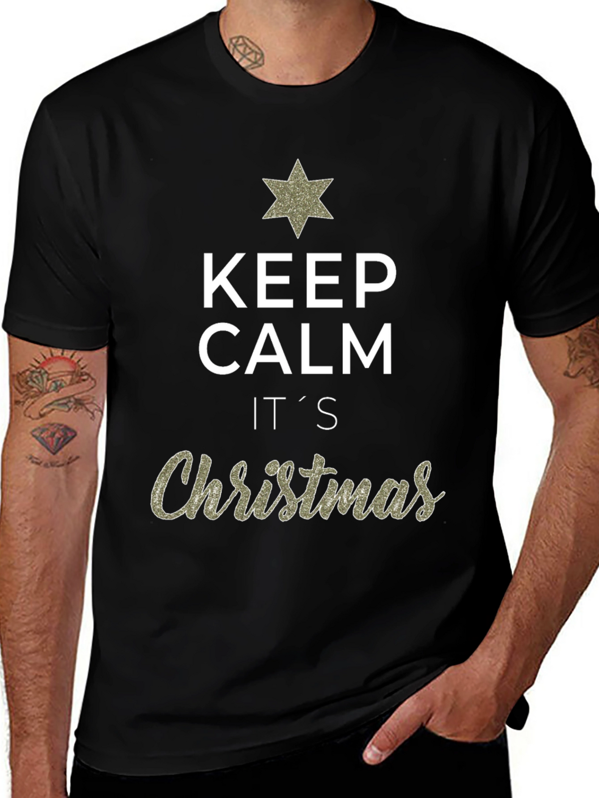 Keep Calm Its Christmas Graphic T-Shirt