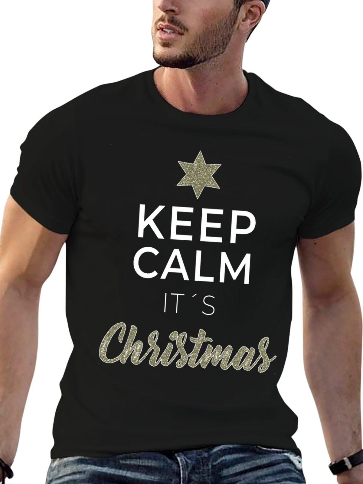 Keep Calm Its Christmas Graphic T-Shirt