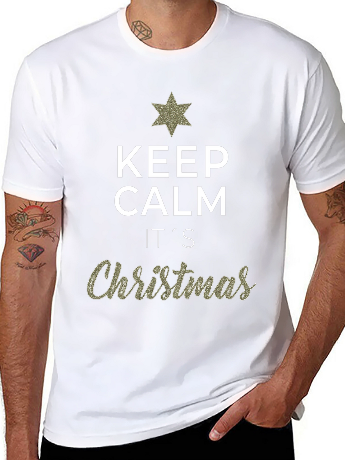 Keep Calm Its Christmas Graphic T-Shirt