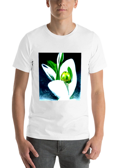Modern Floral Graphic Tee - Artistic Black T-Shirt