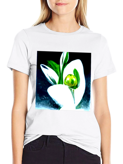 Modern Floral Graphic Tee - Artistic Black T-Shirt