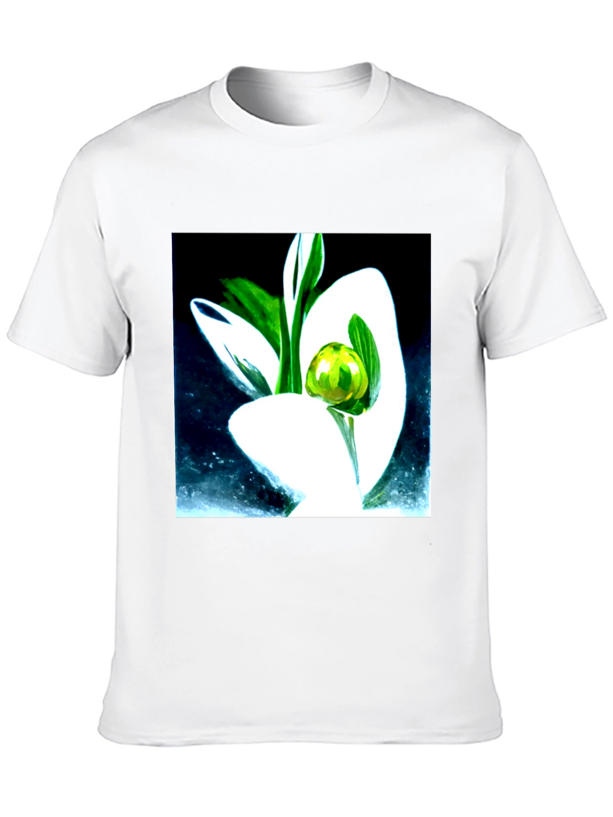 Modern Floral Graphic Tee - Artistic Black T-Shirt