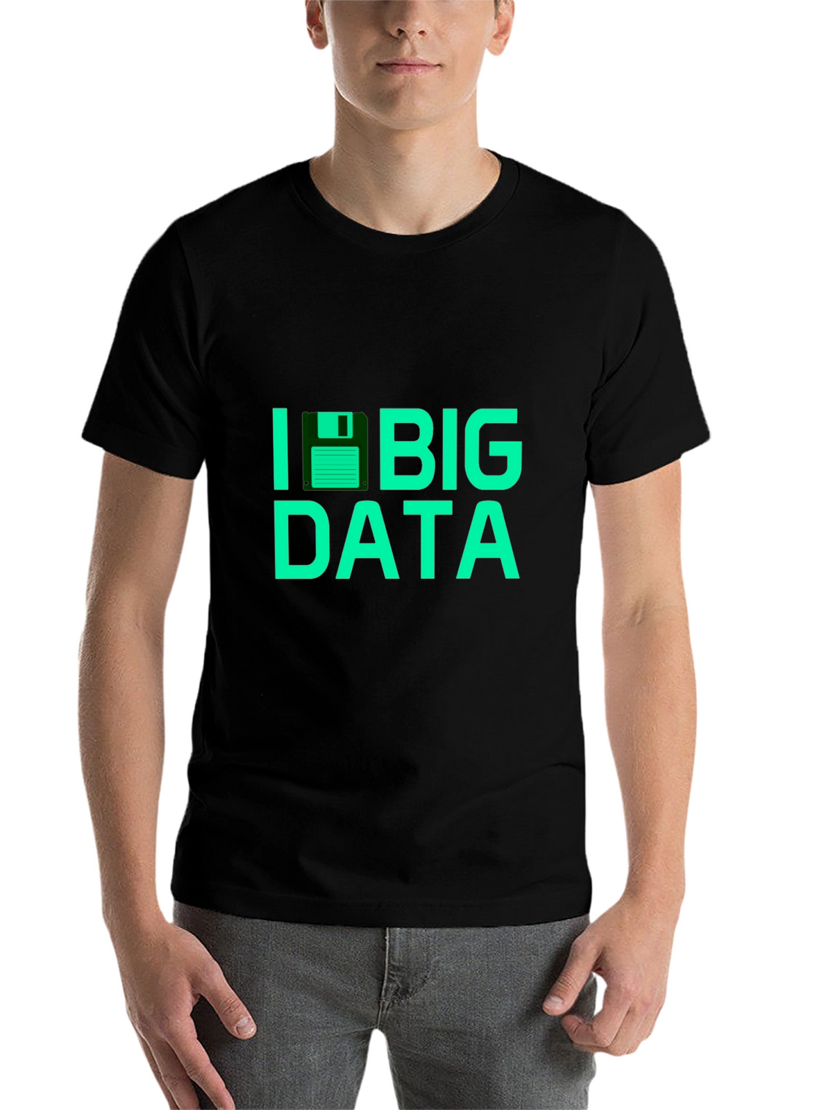 I Floppy Disk Big Data Tee - Black T-Shirt
