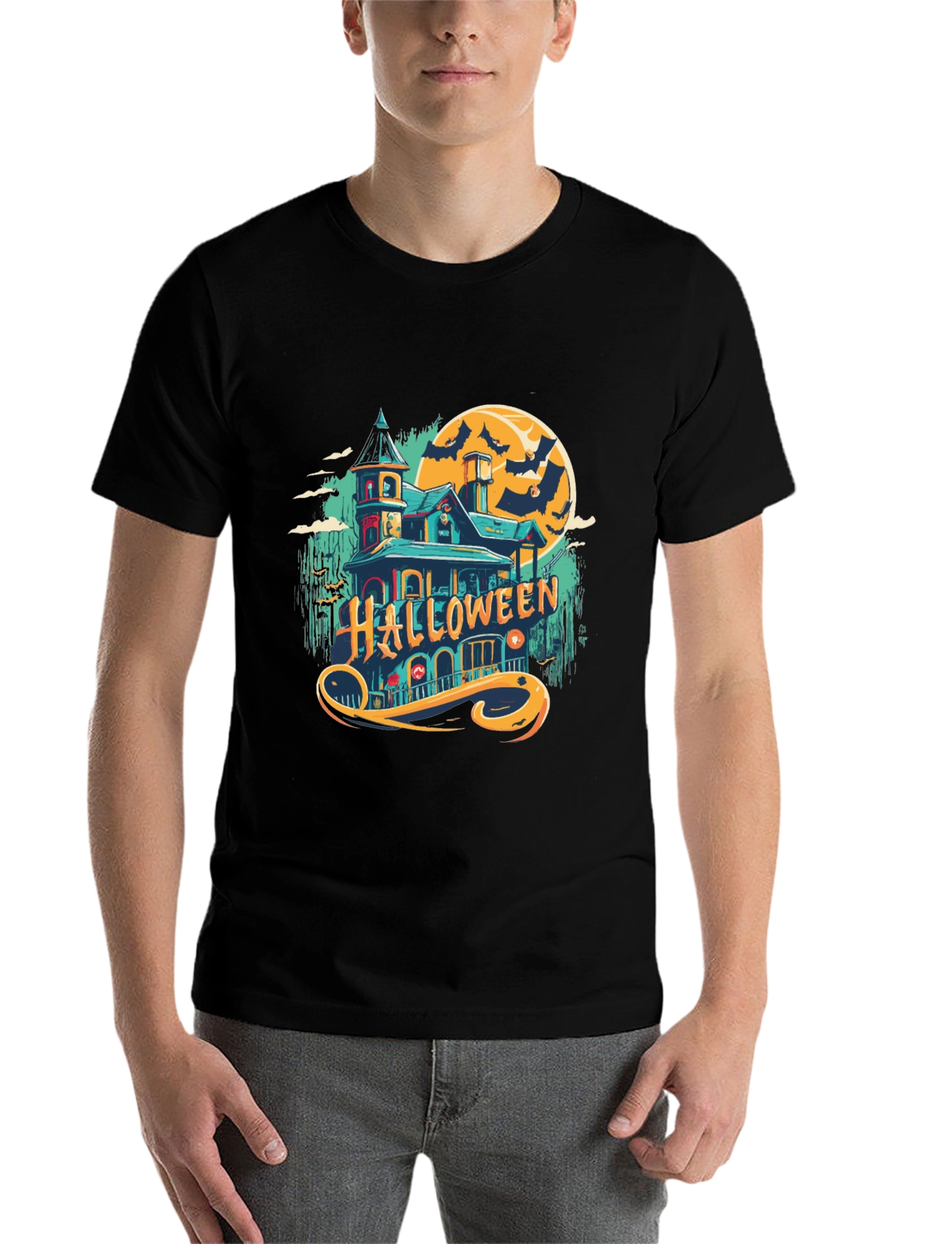Halloween Spooky House Graphic Tee