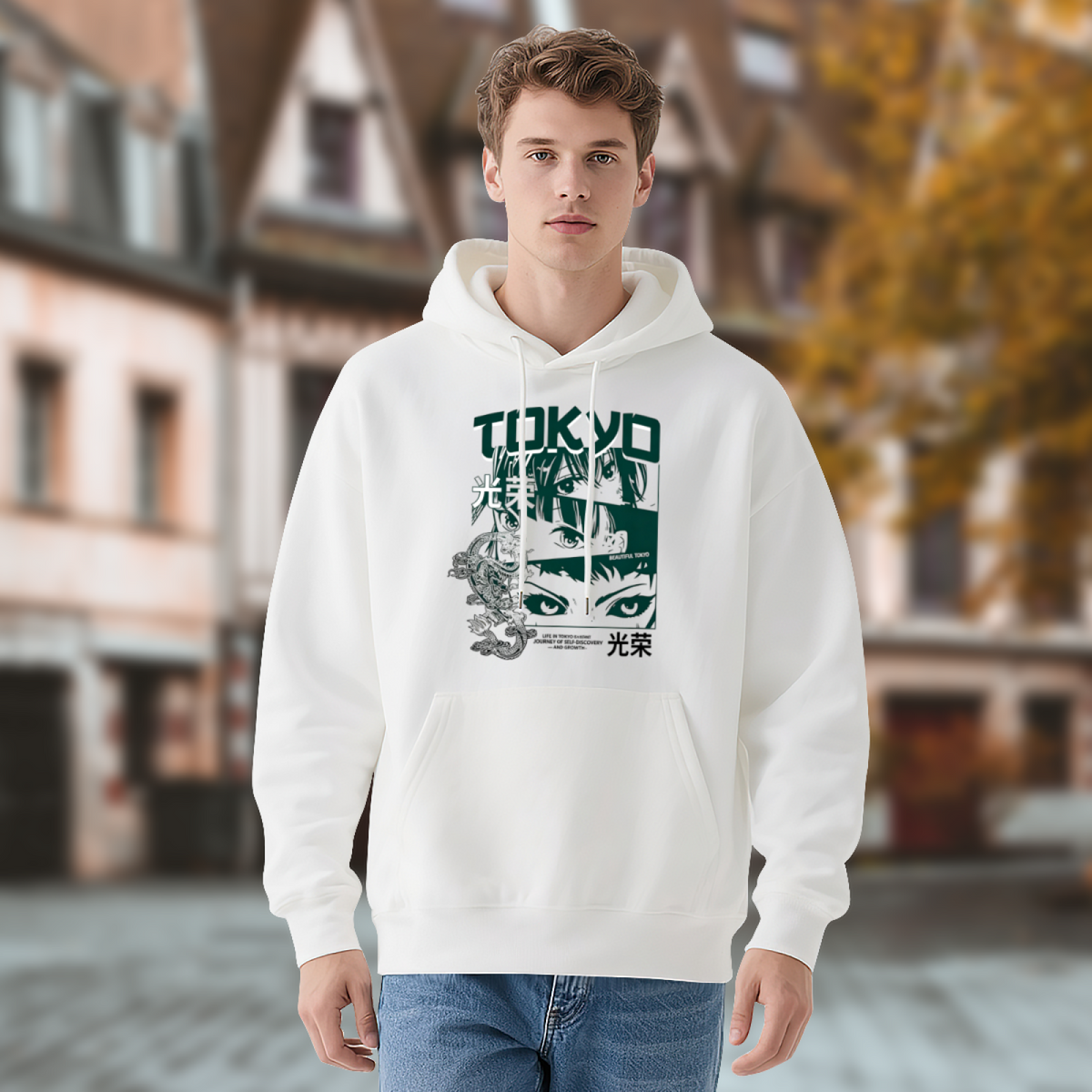Tokyo Anime Aesthetic Cool Graphic Casual Hoodie