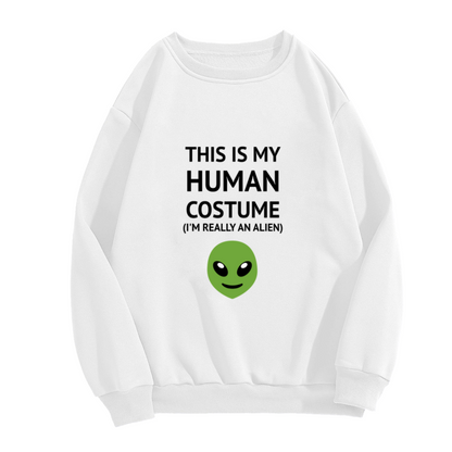 This Is My Human Costume Alien Funny Crewneck Sweatshirt